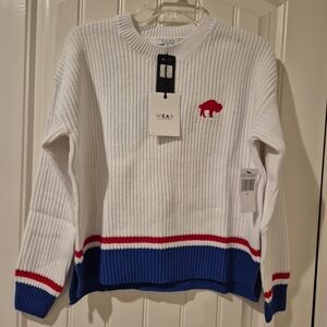 White and Blue Men's Sweater
